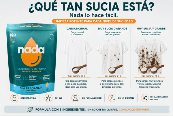 Detergente en polvo no tóxico