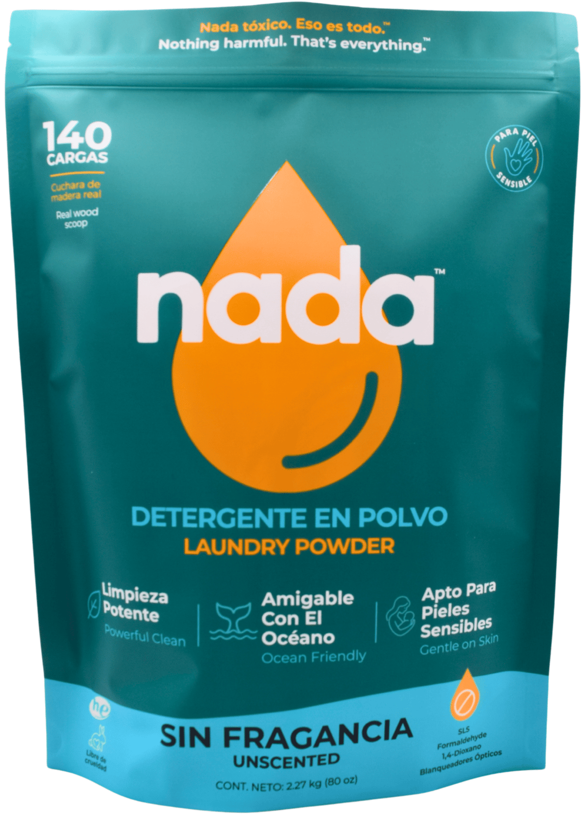 Detergente en polvo no tóxico
